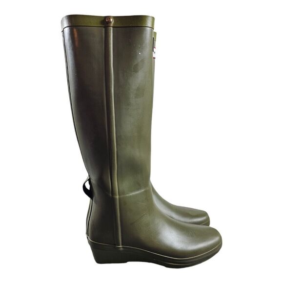 Hunter rain boots Andora W23954 olive Green women's SZ 6 fall ready - Picture 2 of 8